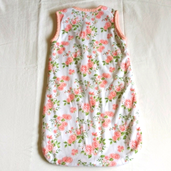 kensie rose floral fleece zip-up sleep sack 6-9 months baby girl - Picture 7 of 7